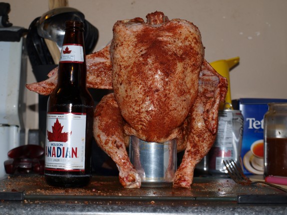 Beer Can Butt Chicken